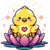 Chick in lotus heart