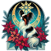 Celestial Papillon Among Poinsettias