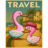 Ducks and Geese Traveling Poster