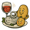Selödka (hareng mariné) vin et pomme de terre en veste