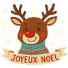 Renne Noël au visage souriant