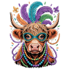 Farverig karnevalsko med fjer og perler