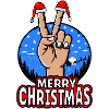 Merry Christmas Peace Sign Motif