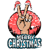 Merry Christmas Peace Sign Motif
