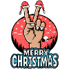 Merry Christmas Peace Sign Motif