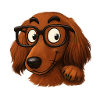 Spectacled Dog Cartoon Character