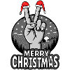 Merry Christmas Peace Sign Motif