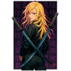 Blonde Samurai With Crossed Blades Crossing