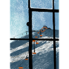 Window view ski lift Blau