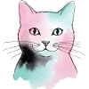 Pastellkatze Wasserfarben