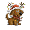 Weihnachtshund mit Rentiergeweih Weihnachten