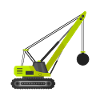 Wrecking ball crane