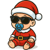 Baby Santa with sunglasses
