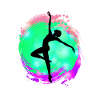 Dancer Silhouette Neon Splash