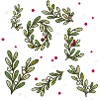Christmas branch pattern with berries