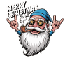 Buon Natale Rocker Babbo Natale con Pipa Camicia