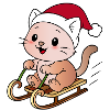 Ugly Christmas Cat on the Sleigh
