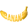 Banana Lettering Ribbon Print
