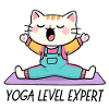 Kawaii Cat Yoga on Mat