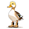 Cartoon duck in boots