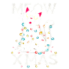 Meow Natale simpatico gatto avvolto in luci tee di Natale