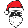 Christmas Santa with beard and glasses