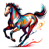 Abstraktes buntes Pferd