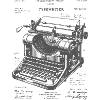 Plan de machine à écrire antique
