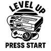 Level Up Press Start Retro