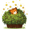 Tiger hidden in the bush magic
