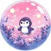 Pastell-Pinguin im Wolkenwald