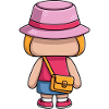 Pink Hat Girl Cartoon Outfit