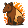 Tapir in Flaming Orange Aura