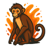 Spider Monkey in Flaming Aura