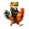 Biker frog on rooster