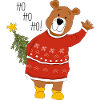 Bär mit Weihnachtsbaum