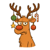Rentier mit Weihnachtsschmuck Cartoon