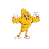 Power Maskottchen Muscle Crescent