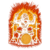 Monkey drummer on fire