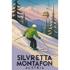 Silvretta Montafon Skier Poster