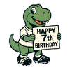 Dino Footballer Happy 7th Birthday
