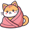 Kawaii Cat Pink Blanket