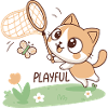 Playable kitten and butterfly