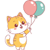 Cat Balloon Pastel Joy
