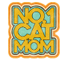 Badge rétro Cat Mom Number One
