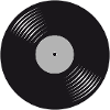 Disque vinyle noir stylisé