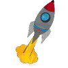 Farbenfrohe Rakete beim Start