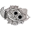 Black and White Mandala Fish Pattern