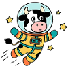 Cow Astronaut in Space