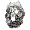 Black and White Flower Ring Pattern